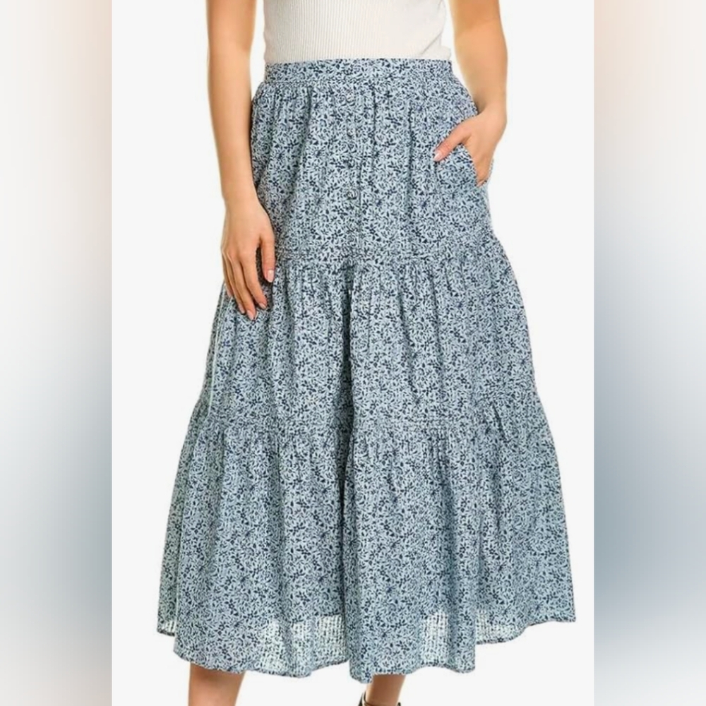 Madewell Tiered Floral Skirt, Sz L